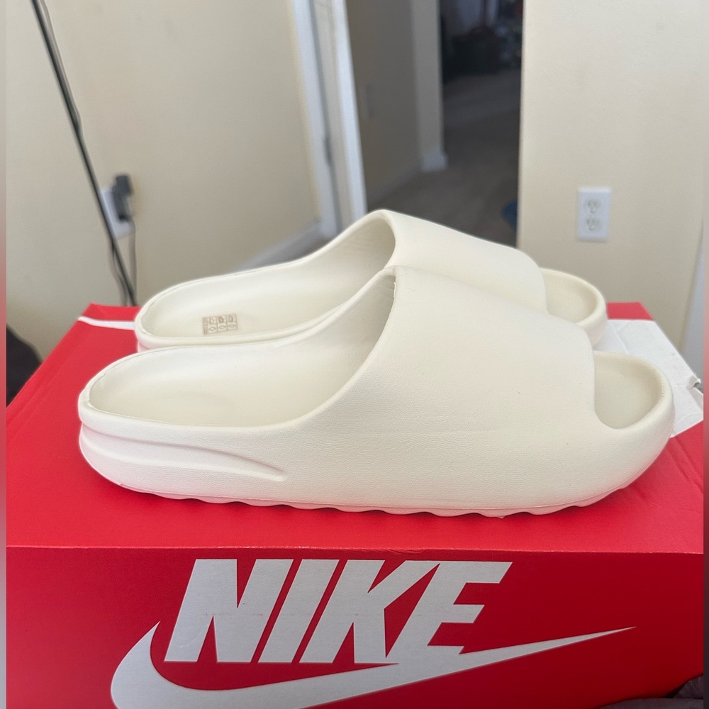 Cream Slide Sandals